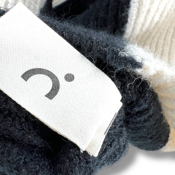 Commense Miss Paris Black White Colorblock Ribbed Knit Sweater Size Small - Picture 13 of 16